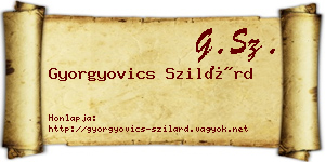 Gyorgyovics Szilárd névjegykártya